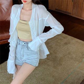 Cropped Camisole Top / Long-sleeve Blouse
