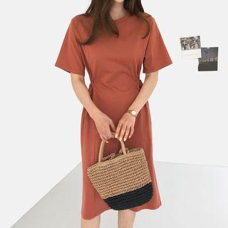 Tie-side Midi T-shirt Dress