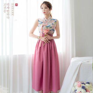 Modern Hanbok Purple Long Skirt Purple - One Size