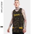 Lettering Camouflage Tank Top