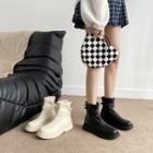 Faux Leather Shirred Short Boots