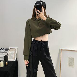 Cropped Loose-fit Polo Shirt