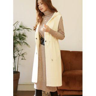 Hooded Tie-waist Long Vest