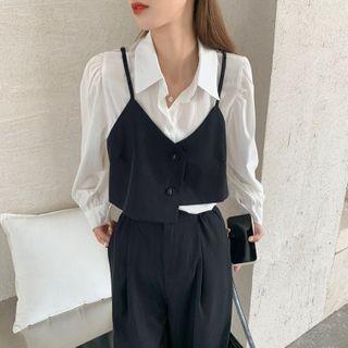 Mock Two-piece Shirt / Harem Pants