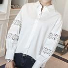 Lace Inset Long-sleeved Shirt