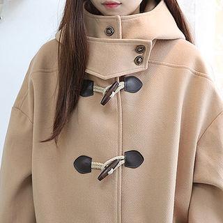 Drop-shoulder Funnel Neck Duffle Coat
