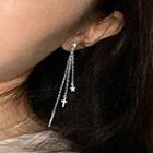 Fringed Ear Stud 1 Pair - Silver - One Size