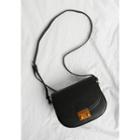 Metal-closure Saddle Shoulder Bag