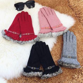 Furry Trim Gloves