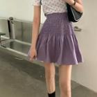 Smocked A-line Skirt