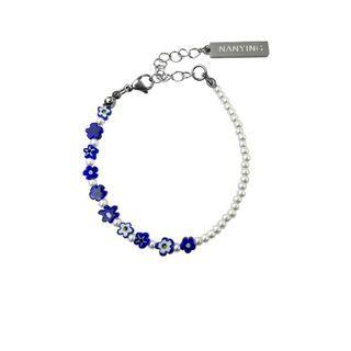 Flower Glass Stainless Steel Bracelet
