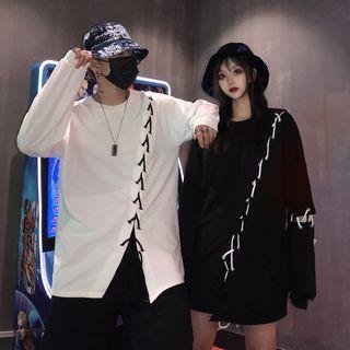 Couple Matching Long-sleeve Lace-up T-shirt
