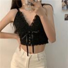 Lace Lace-up Halter Top