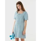 Square-neck Denim Minidress