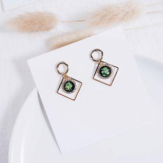 Resin Bead Alloy Square Dangle Earring 1 Pair - Earrings - One Size