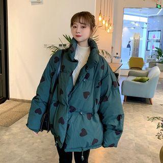 Heart Print Padded Coat