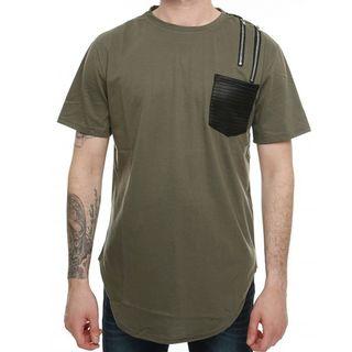 Zip Round-neck Short-sleeve T-shirt