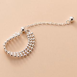 Layered Sterling Silver Bead Ring S925 Silver - 1 Pc - Silver - One Size