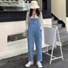 Plain Long-sleeve T-shirt / Wide Leg Jumper Jeans