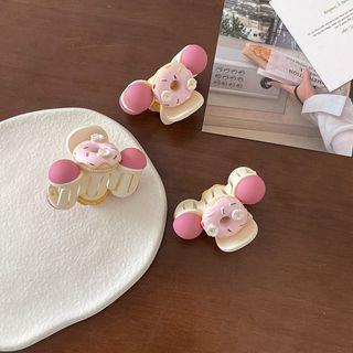 Donut Plastic Hair Clamp Pink & White - One Size