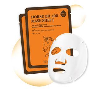 Seantree - Horse Oil 100 Mask Sheet Set 10pcs 20ml X 10pcs