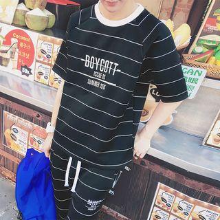 Set: Striped T-shirt + Striped Sweatshorts