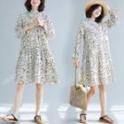 Floral Midi A-line Dress Off-white - One Size