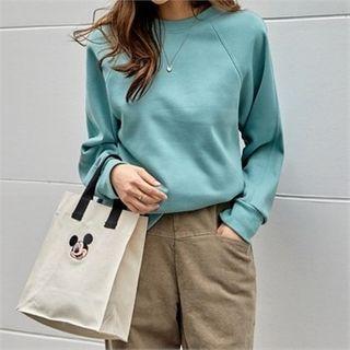 Raglan-sleeve Napped Pullover