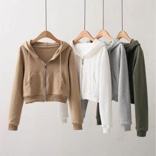 Zip-up Plain Hoodie