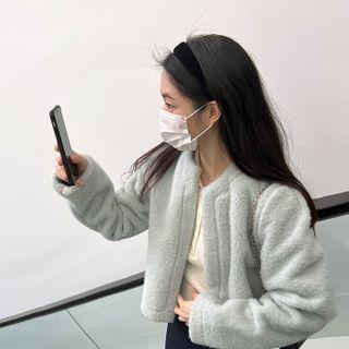 Open Crop Fleece Jacket