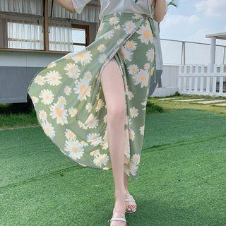Flora Print Maxi A-line Skirt