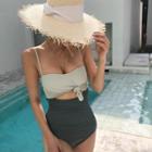 Spaghetti Strap Front Knot Swimsuit