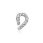 Left Right Accessory - 9k White Gold Initial D Pave Diamond Single Stud Earring (0.03cttw)