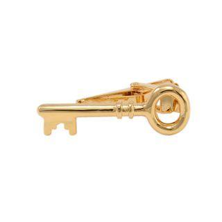 Fashion Creative Plated Gold Key Tie Clip Golden - One Size