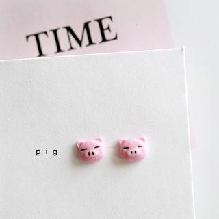 Pig Stud Earring As Shown In Figure - One Size