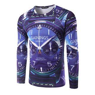 Watch Print Long Sleeve T-shirt