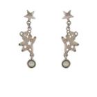 Bear Star Resin Alloy Dangle Earring 1 Pair - Silver - One Size