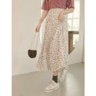 Accordion-pleated Dotted Long Skirt