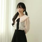 Puritan-collar Blouse With Tie