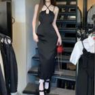 Strappy Plain Dress Black - One Size
