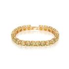 Fashion Simple Plated Gold Geometric Round Yellow Cubic Zirconia Bracelet 19cm Golden - One Size