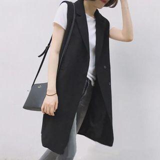 Double-breasted Long Lapel Vest