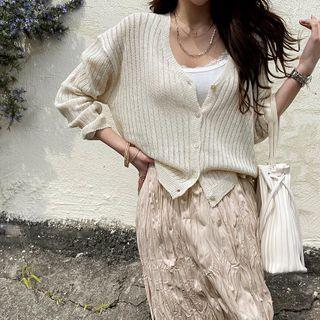 Lightweight Ribbed Knit Cardigan