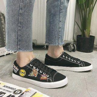 Applique Lace-up Sneakers