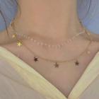 Alloy Star Faux Crystal Layered Choker 0397a - Necklace - One Size