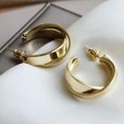 Layered Alloy Open Hoop Earring 1 Pair - As Shown In Figure - One Size