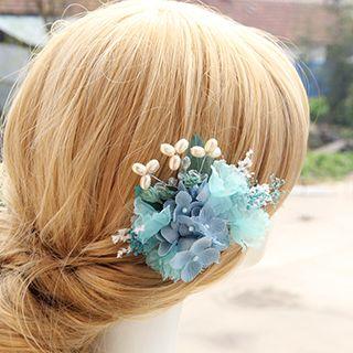 Bridal Flower Faux Pearl Hair Clip