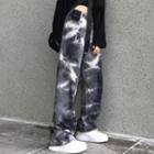 High-waist Tie Dyed Wide-leg Pants
