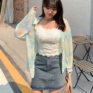 Long-sleeve Tie-dye Chiffon Light Shirt