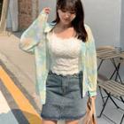 Long-sleeve Tie-dye Chiffon Light Shirt